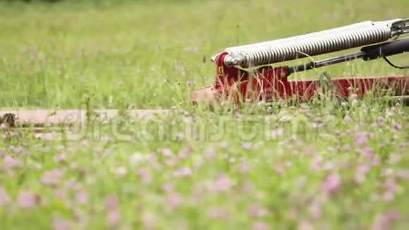 农业红机在三叶草地上采集绿草视频的预览图
