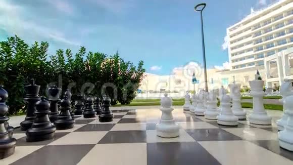花园里的户外大象棋视频的预览图