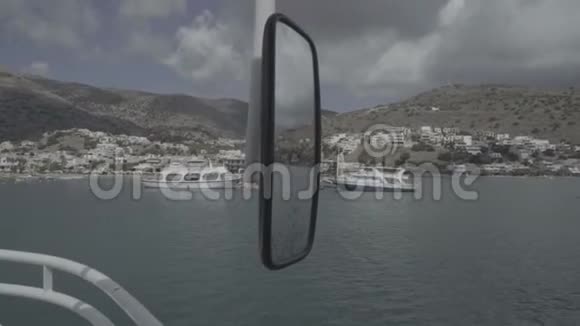 埃隆达湾全景与斯皮纳隆加岛克里特岛克鲁斯希腊海岸灵感景观镜子视频的预览图