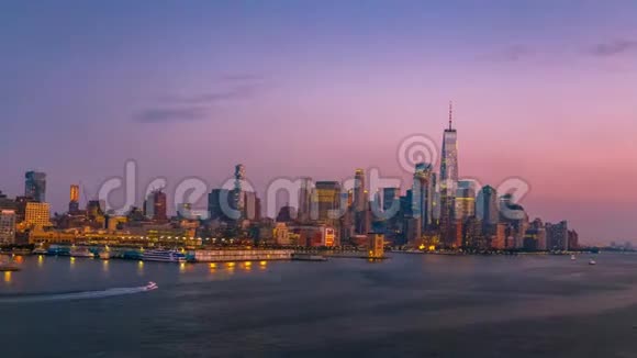 纽约市夜间天际线视频的预览图