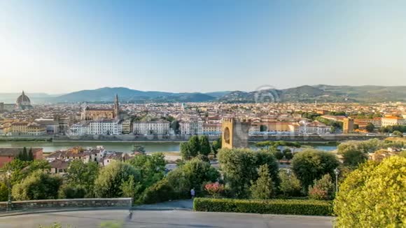 美丽的景观以上时间推移全景的历史观佛罗伦萨从皮亚扎勒米开朗基罗点意大利视频的预览图