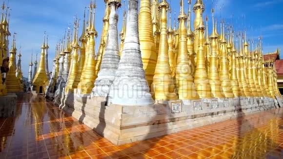 缅甸InnThein建筑群黄金塔视频的预览图