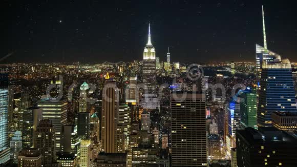 纽约曼哈顿市区黄昏时分视频的预览图