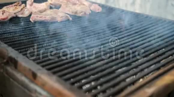 猪肉和鱼烧烤视频的预览图