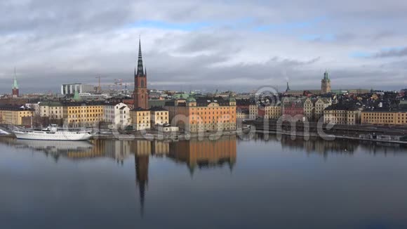 古镇景观三月天瑞典斯德哥尔摩视频的预览图