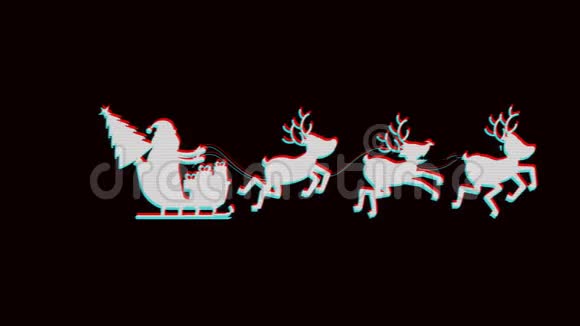 在鹿拉的雪橇上的圣诞老人视频的预览图