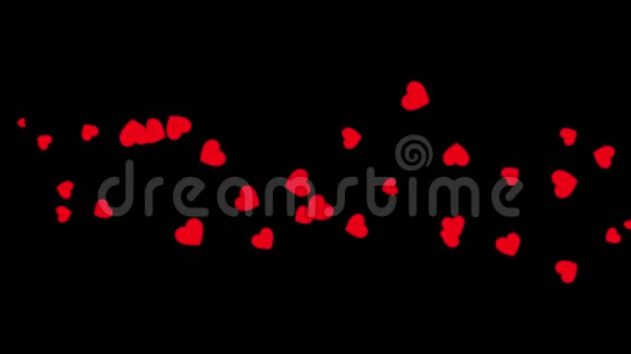 浮动红心在黑色背景无缝循环与复制空间为您的文本爱情激情和庆祝理念视频的预览图