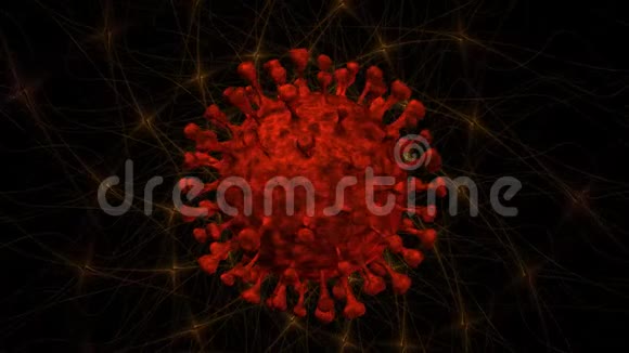 电晕病毒Covid19无缝循环三维动画旋转抽象背景视频的预览图