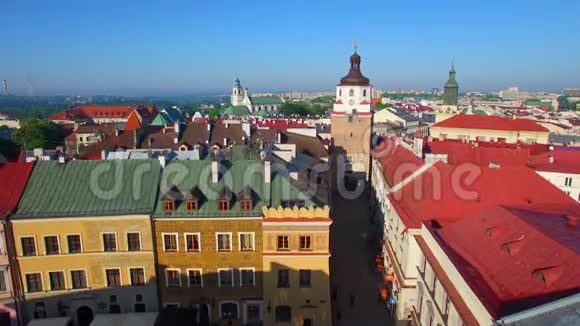 卢布林老城克拉科夫鸟瞰视频的预览图