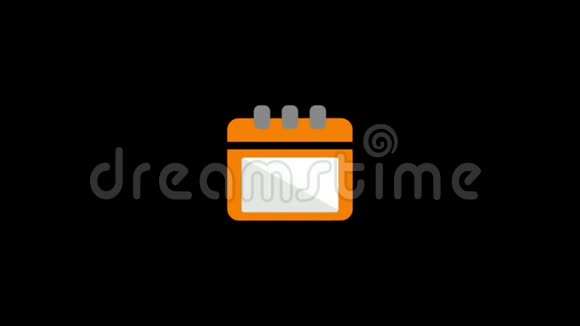 动画日历平面图标标志和符号收集录像视频的预览图