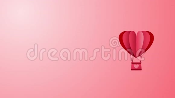 热气球动画无缝循环与复制空间为您的文本情人节的爱情激情和庆祝理念背景视频的预览图