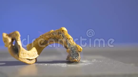 法老蛇与火发生化学反应美丽而可怕的反应硫氰酸酯硫柳汞视频的预览图