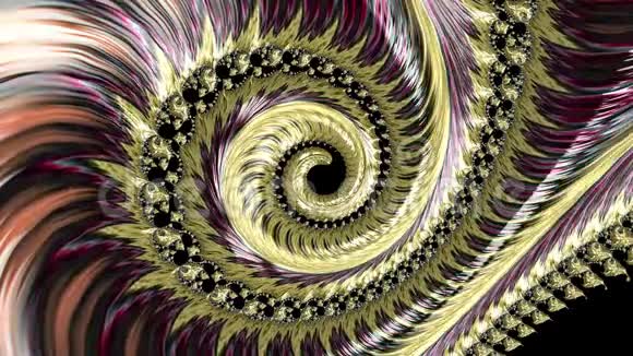 色彩变化的彩色纹理螺旋分形视频的预览图