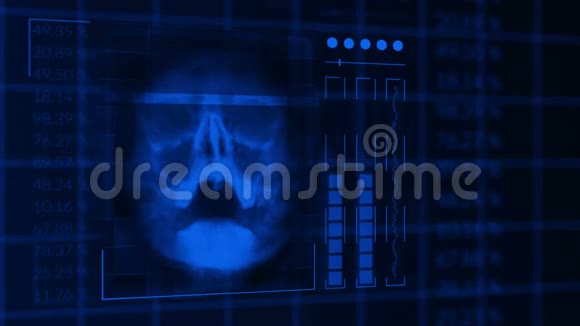 扫描一个人的头骨循环蓝血管接口医疗设备视频的预览图