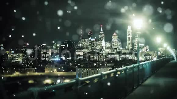 费城的暴风雪冬季降雪4K视频的预览图