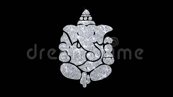 Diwali勋爵Ganesh元素闪烁图标背景视频的预览图