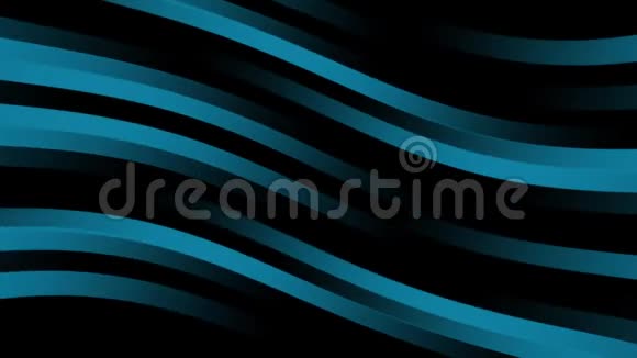 在黑色背景上闪烁的深蓝色条纹波浪线线纹波状纹理运动图形动画无缝鞋视频的预览图