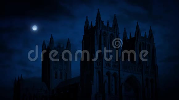 月亮之夜的大教堂视频的预览图