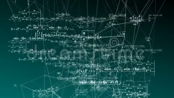 数学公式在空间科学和数学研究和发展概念中移动视频循环视频的预览图