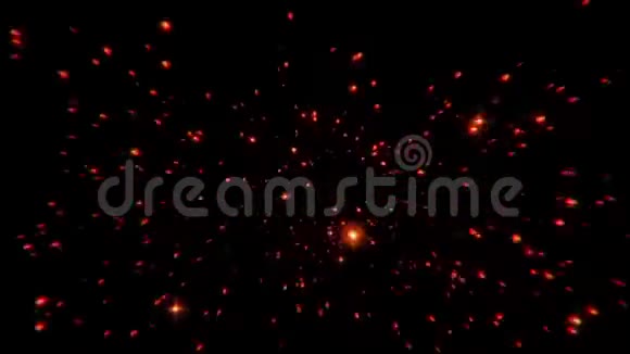 红星粒子场循环运动背景中的飞行视频的预览图