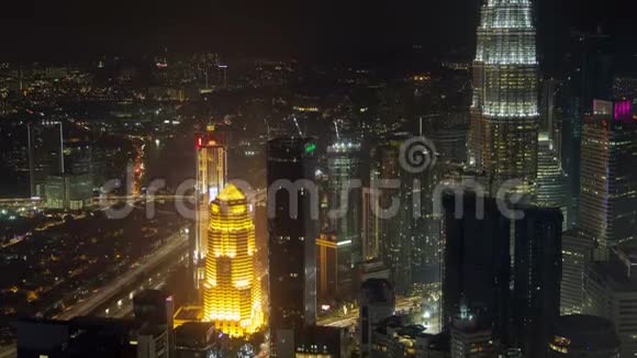 夜间天际线吉隆坡时间流逝视频的预览图