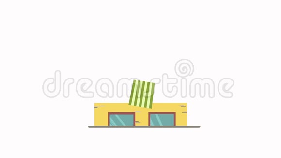 咖啡厅建筑立面平面动画视频的预览图