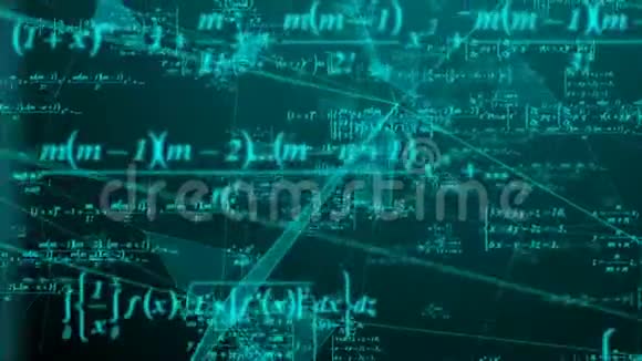 数学公式在空间科学和数学研究和发展概念中移动视频循环视频的预览图