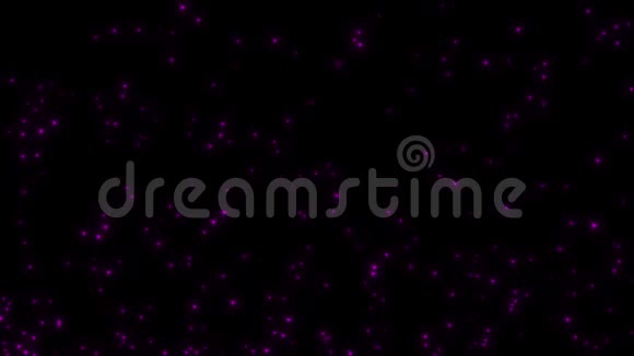 动画粒子紫色的星星闪闪发光漂浮在空中视频的预览图