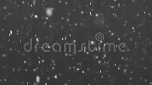 大雪白色的雪花在黑暗的背景上视频的预览图