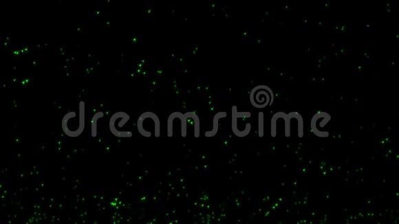 闪闪发光的绿色微粒飘向空中视频的预览图
