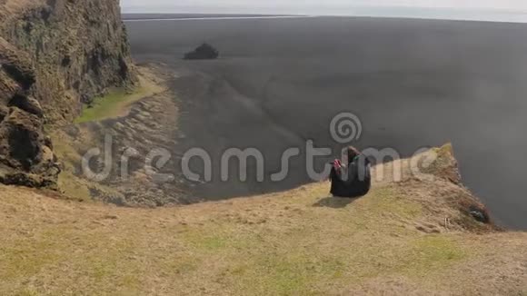 冰岛的悬崖景观视频的预览图