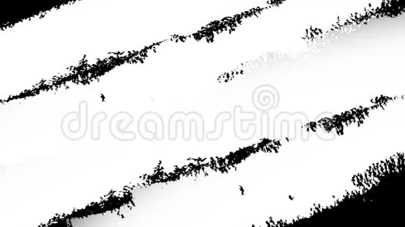 抽象油漆粉笔笔画黑白过渡背景动画的油漆飞溅刷笔黑白过境视频的预览图
