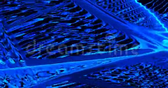 抽象背景蓝色彩色金属纹理彩虹全息箔波浪壁纸流体波纹液体视频的预览图