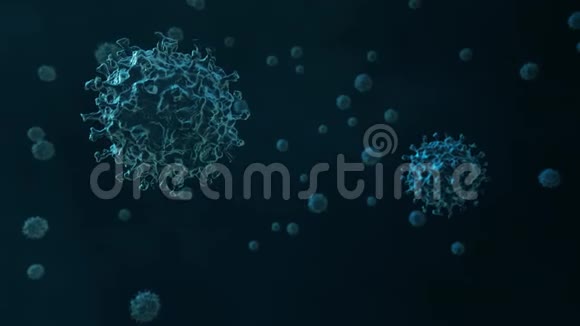 深蓝色背景上的病毒视频的预览图