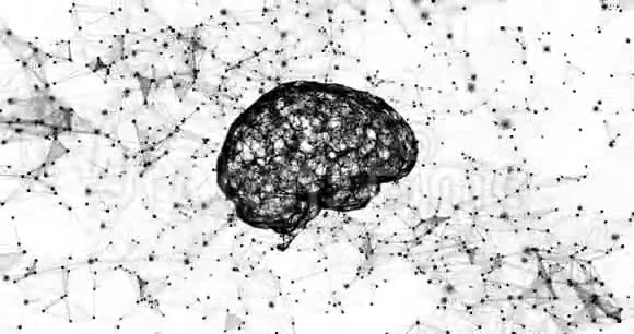 人类的大脑有数字的屈膝很漂亮的背景科学医学和商业的概念循环视频的预览图