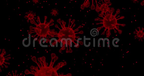 冠状病毒细胞COVID19传染病疾病的快速传播高浓度冠状病毒3D绘制3D视频的预览图