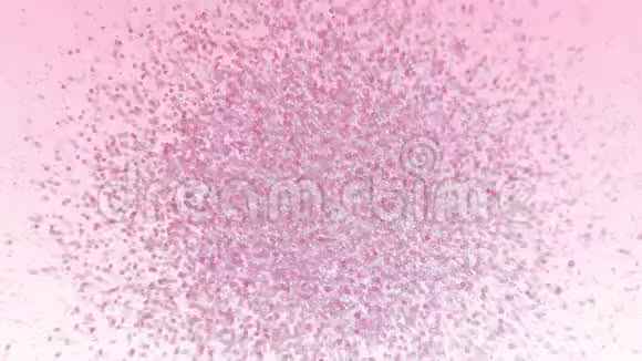 粉红颗粒心揭示动画卡情人节的背景视频的预览图
