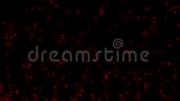 动画粒子红星闪闪发光漂浮在空中视频的预览图