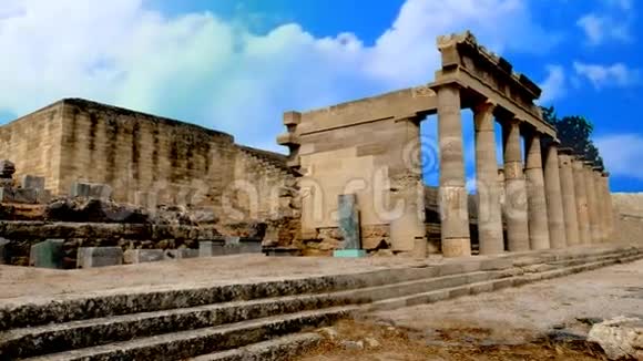 雅典娜神庙的景色视频的预览图
