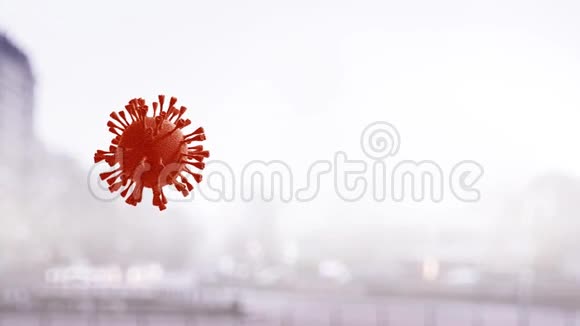 冠状病毒2019nCov新冠状病毒概念冠状病毒三维真实动画视频的预览图