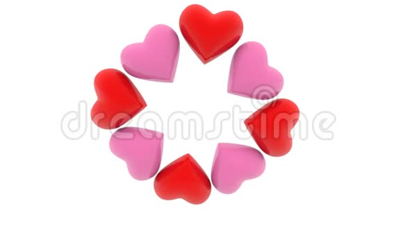 红色和粉红色心脏的组成视频的预览图
