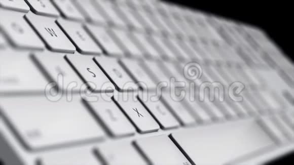 键盘白色按钮的特写动画电脑键盘动画视频的预览图
