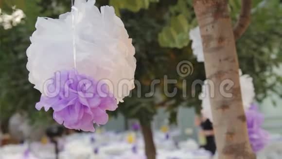 紫白色生日派对装饰视频的预览图