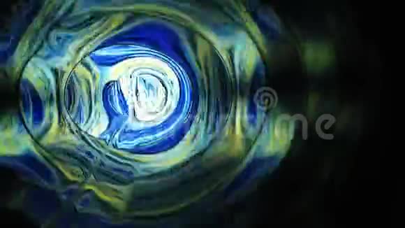 在水面上涂油性全彩色油漆外层空间的光能视频的预览图