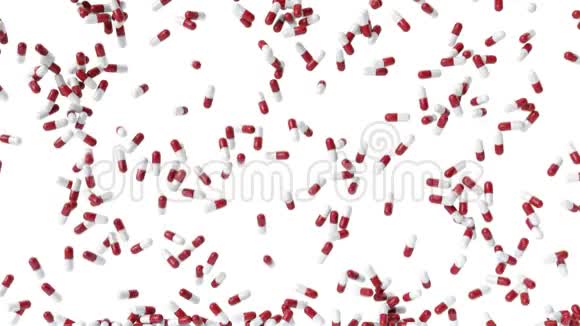 红白药片从上方落下带有阿尔法通道视频的预览图
