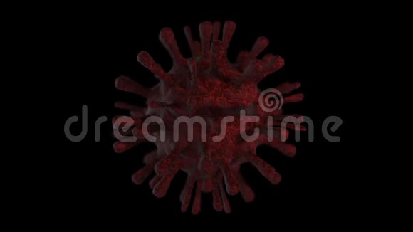 冠状病毒蓝色旋转与3D呈现循环无缝背景爆发在中国罕见的新病原视频的预览图