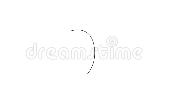 自画简单动画的单连续一条线绘制波美拉尼亚斯皮茨狗头用手画黑色视频的预览图