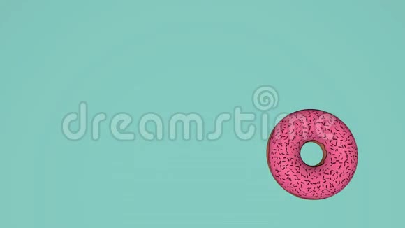 抽象多彩动画背景鲜明甜甜圈3D绘制视频的预览图