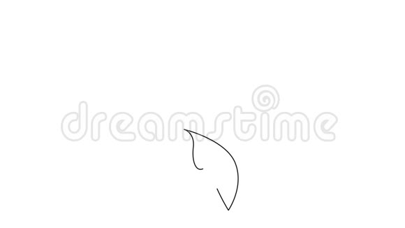 自画简单动画的单连线画爱尔兰赛特狗头手画黑线视频的预览图