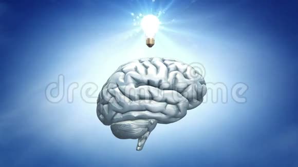 蓝天思考大脑和灯泡视频的预览图